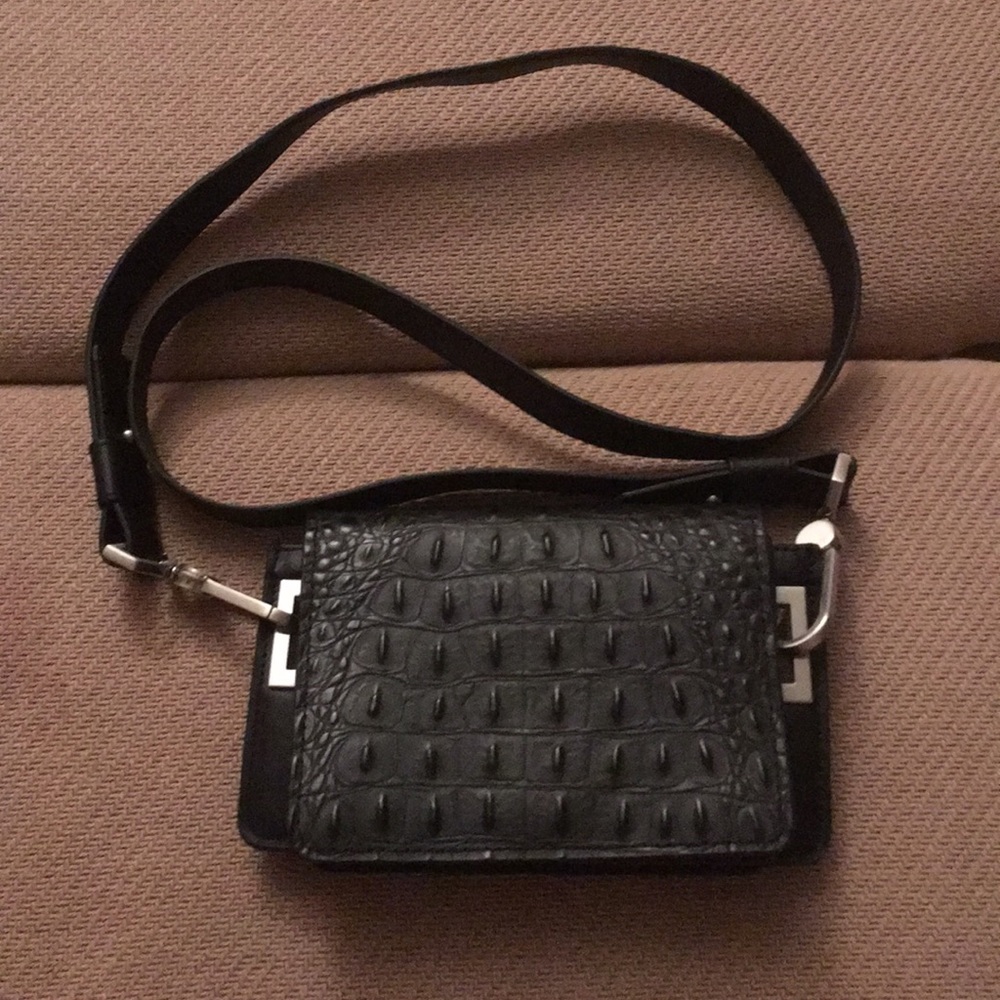 & Other Stories black leather crossbody bag